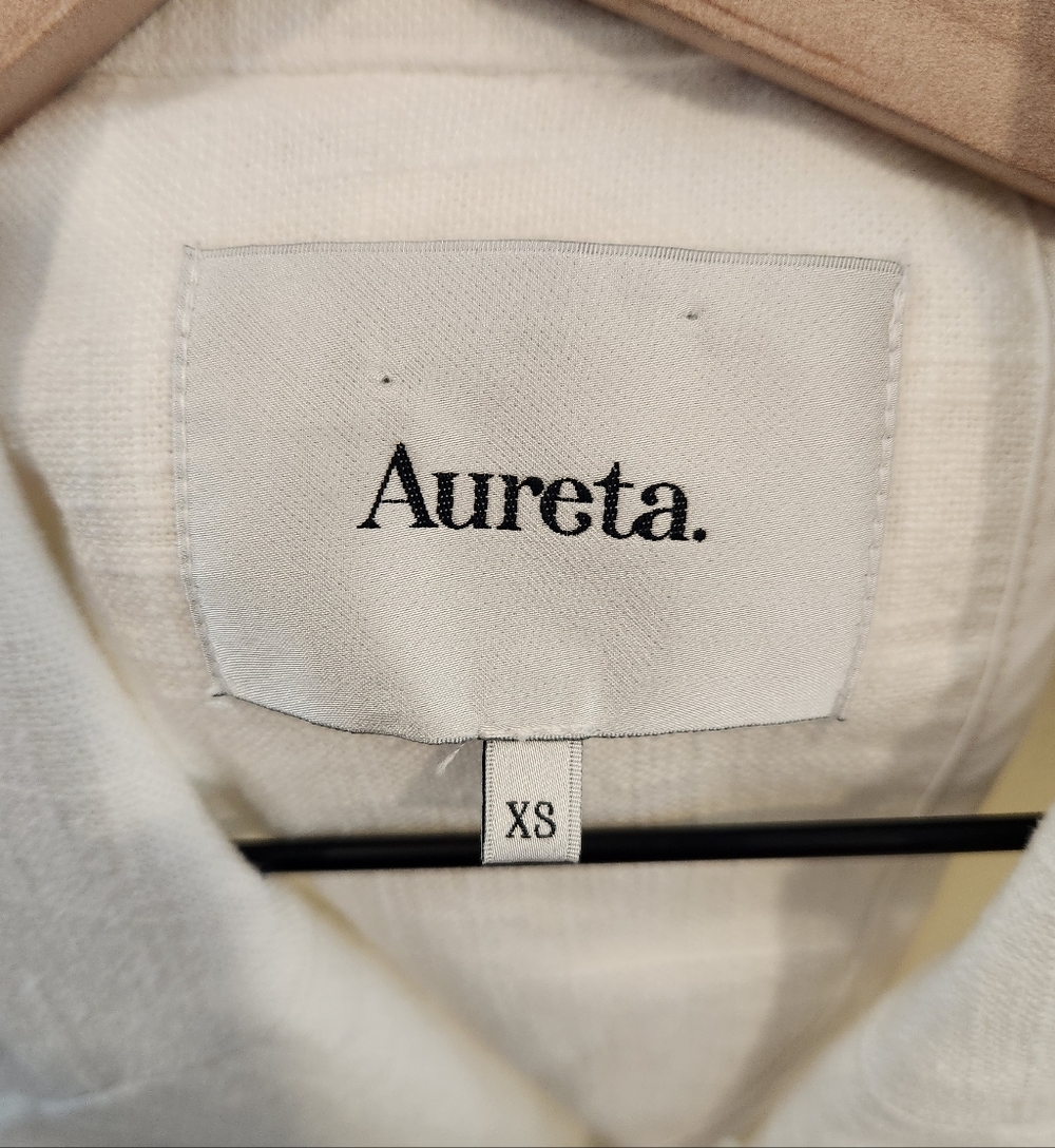 Aureta Oversized 100% Linen Blazer Ivory White - Picture 5 of 7